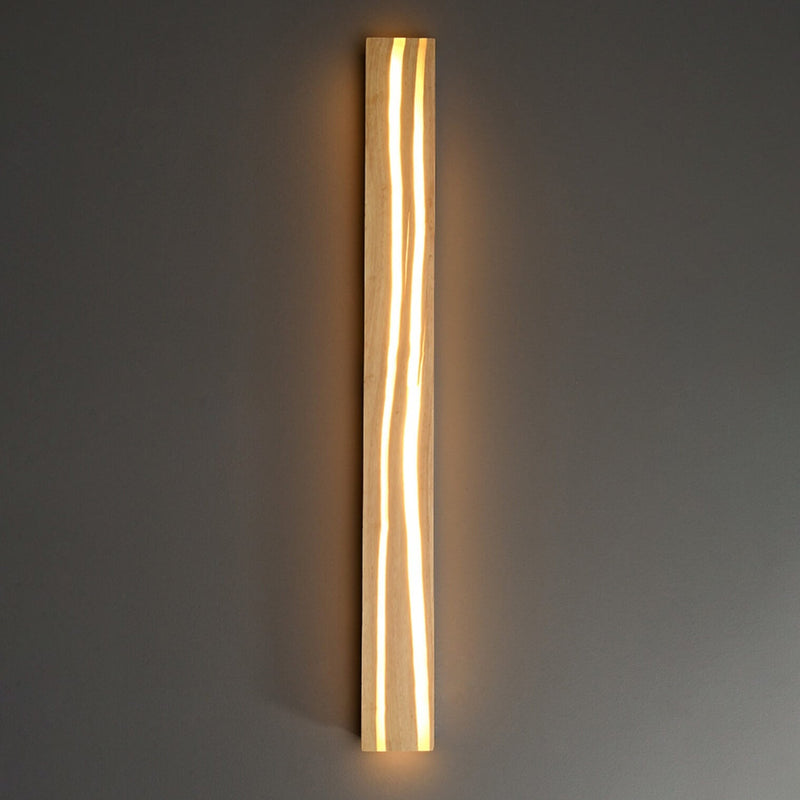 Modern Chinese Long Solid Wood Bar Wall Sconce Lamp