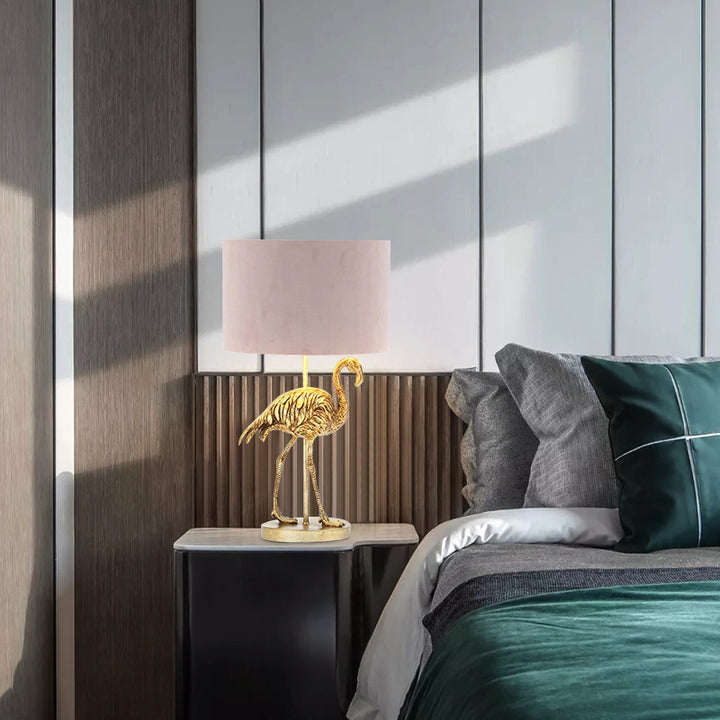 Lampe de Table 1 Lumière en Résine Flamant Rose de Luxe Nordique 