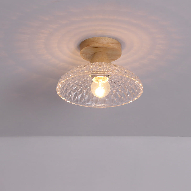 Luz de montaje semi-empotrado de 1 luz de vidrio minimalista japonés 