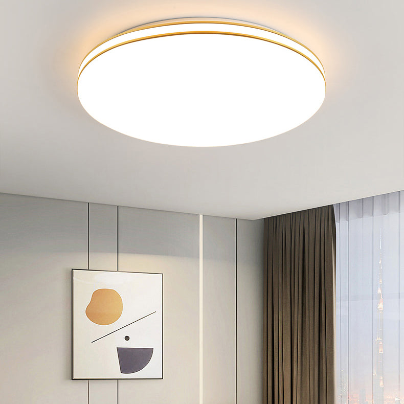 Moderne minimalistische Eisen-Doppelrand-Acrylschirm-LED-Deckenleuchte für das Wohnzimmer 
