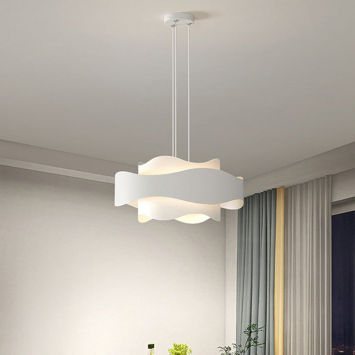 Lustre LED en acrylique rond à bande créative nordique pour îlot 