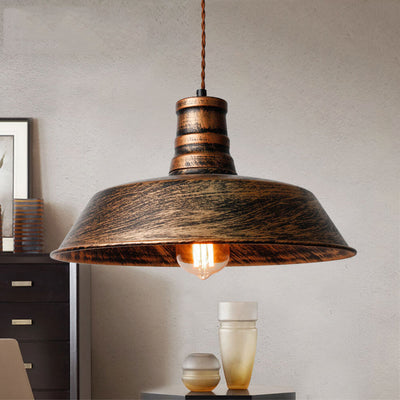 Industrial Style Retro Wrought Iron Disc-shaped 1-Light Pendant Light