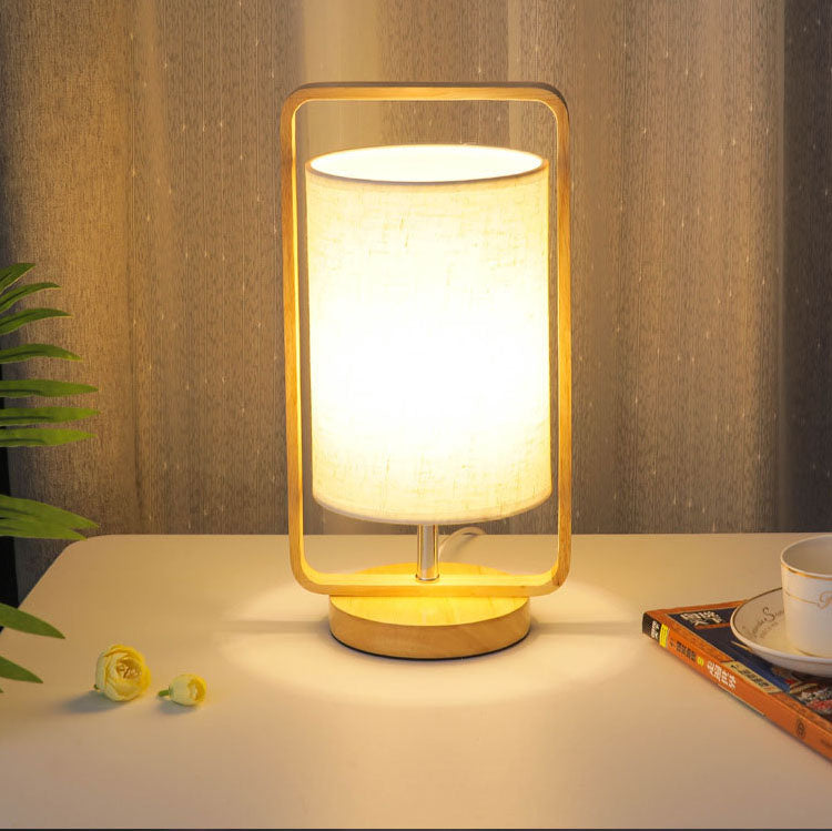 Moderne minimalistische tragbare LED-Nachtlicht-Tischlampe aus Holzstoff 