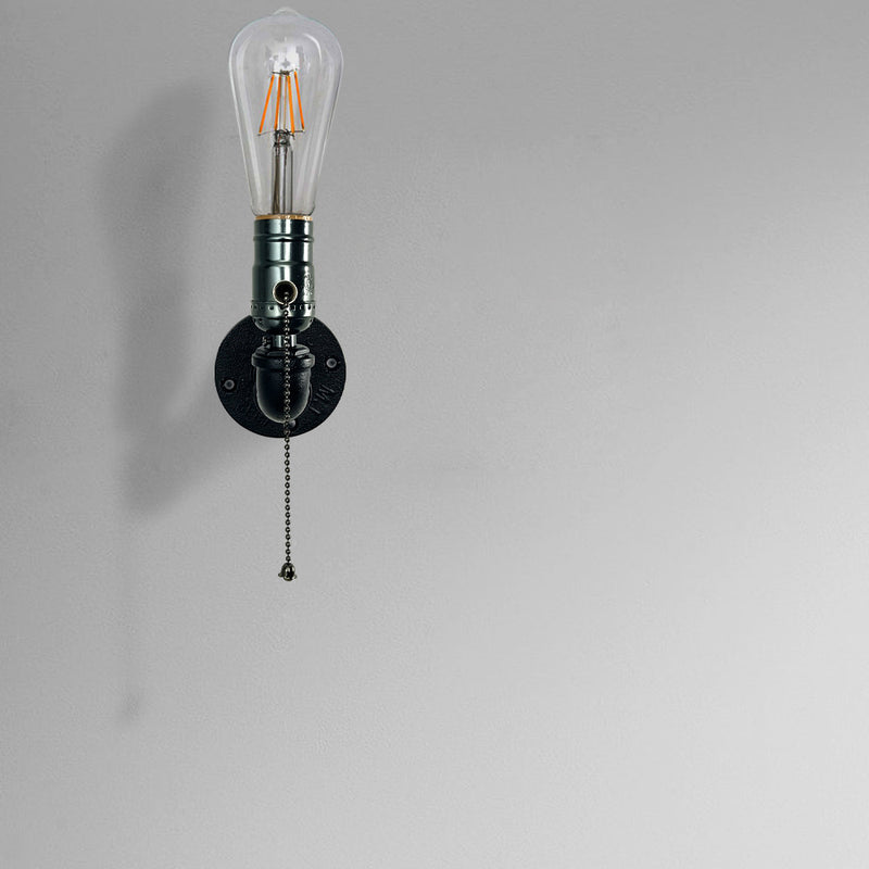 Vintage Industrial Iron Plumbing 1-Light Wall Sconce Lamp