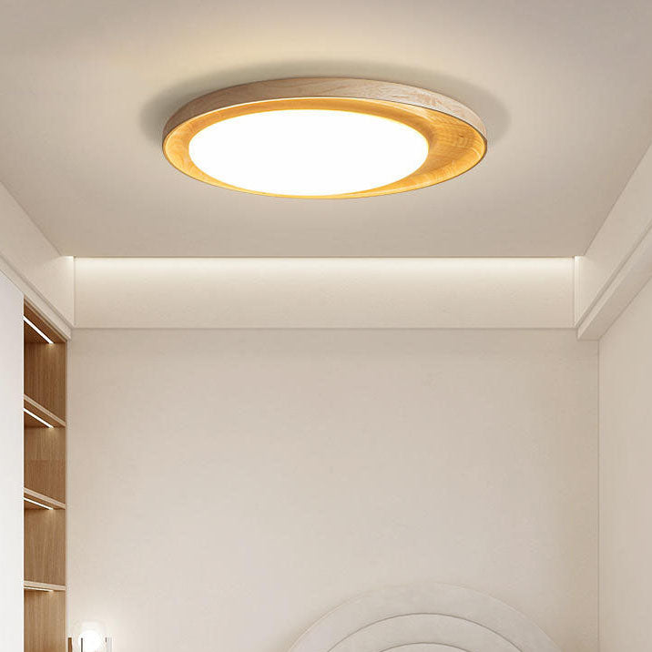 Japanese Minimalist Round Slim LED Flush Mount Ceiling Light