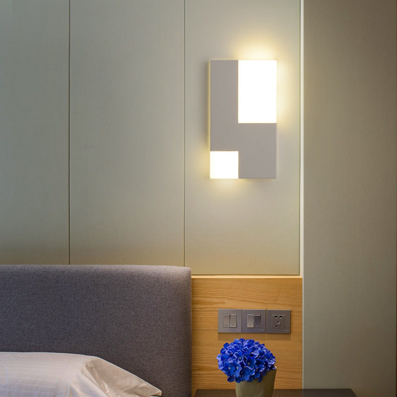 Modern Minimalist Square Geometric Iron Acrylic LED Wall Sconce Lamp