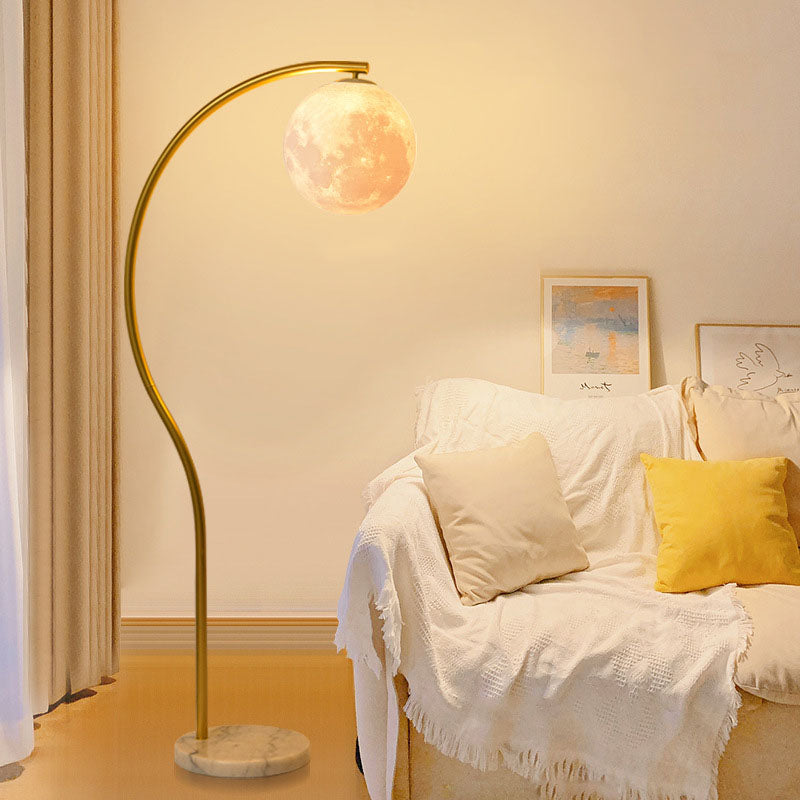 Lámpara de pie de 1 luz de hierro y mármol minimalista moderna 