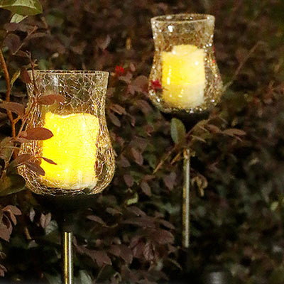 Outdoor Solar Simulation Glass Tulip LED Waterproof Ground Insert Lawn Landscape Light