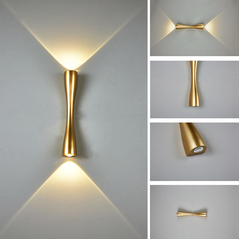 Moderne einfache Long Horn 2-Licht LED Innen- und Außenwandleuchte 