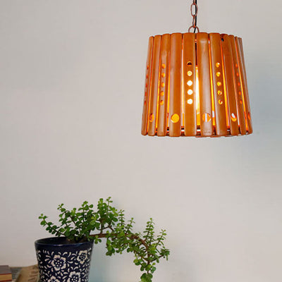 Modern Rustic Antique Hollow Bamboo Weave 1-Light Pendant Light
