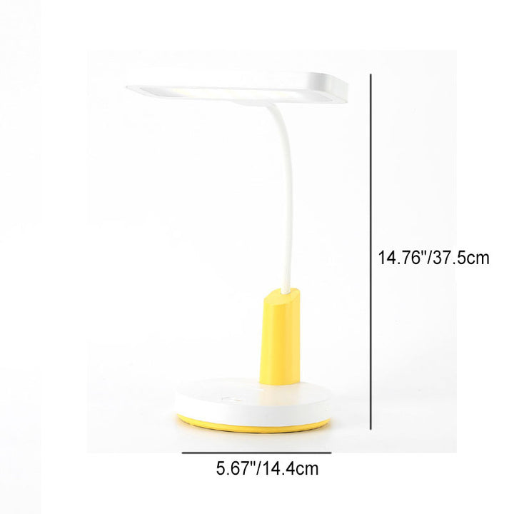Modern Minimalist Plastic Long Shade Round Base Touch Charging LED Desk Lamp for Bedroom