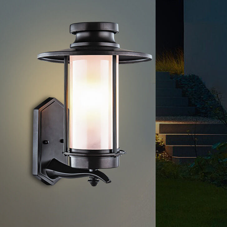 Modern Outdoor Waterproof Geometric Column 1-Light Patio Wall Sconce Lamp