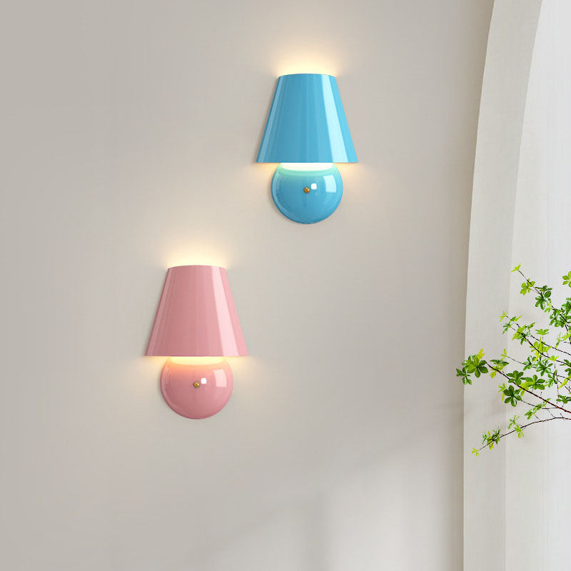 Applique murale LED en fer acrylique rond trapézoïdal crème moderne 