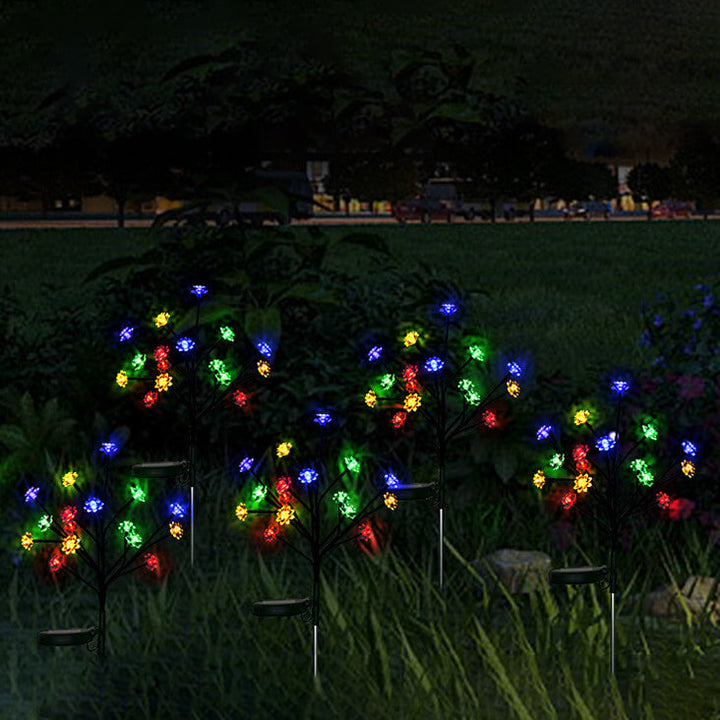 Lumière décorative de pelouse de jardin extérieur à 16 LED Lotus Branch solaire 