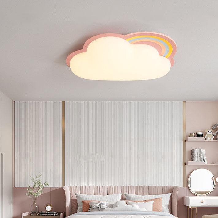 Modern Rainbow Clouds LED Kids Flush Mount Ceiling Light
