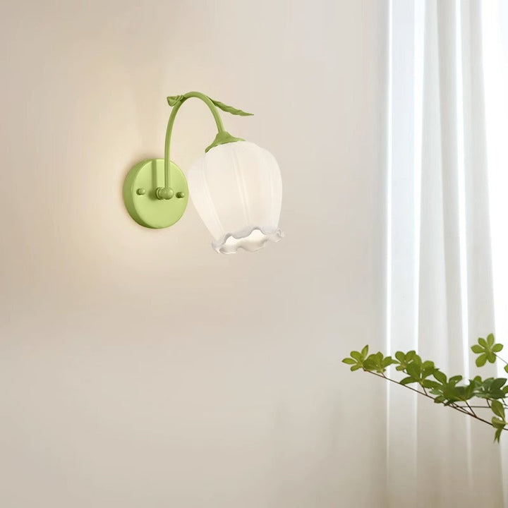 Applique Murale Moderne Simplicité Fleur Fer Verre 1-Lumière Pour Chambre 