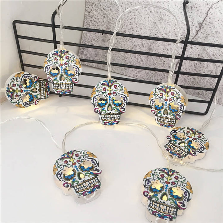 Halloween LED Squelette Citrouille Batterie LED Guirlande Lumineuse Décorative 