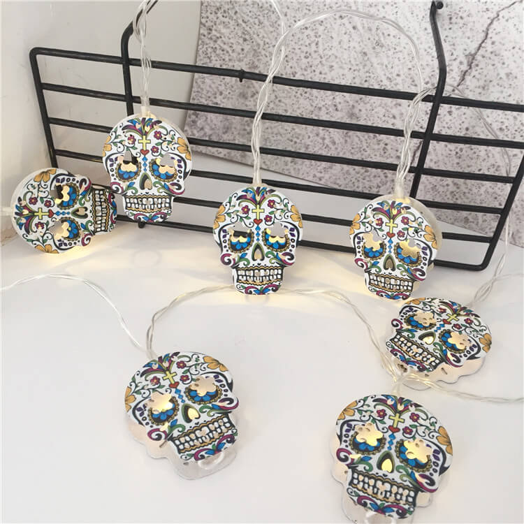 Halloween LED Squelette Citrouille Batterie LED Guirlande Lumineuse Décorative 