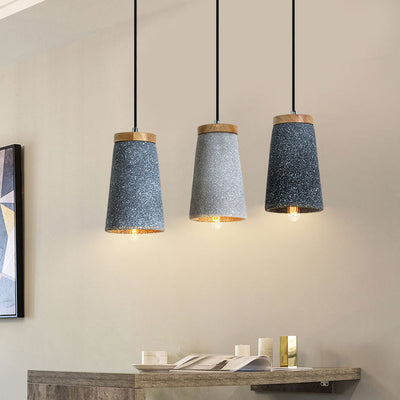 Industrial Vintage Column Cone Cement 1-Light Pendant Light