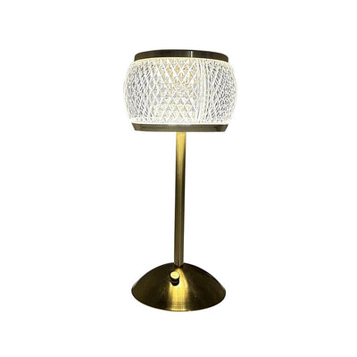 Nordic Minimalist Acrylic Drum Gold LED Rechargeable Touch Table Lamp