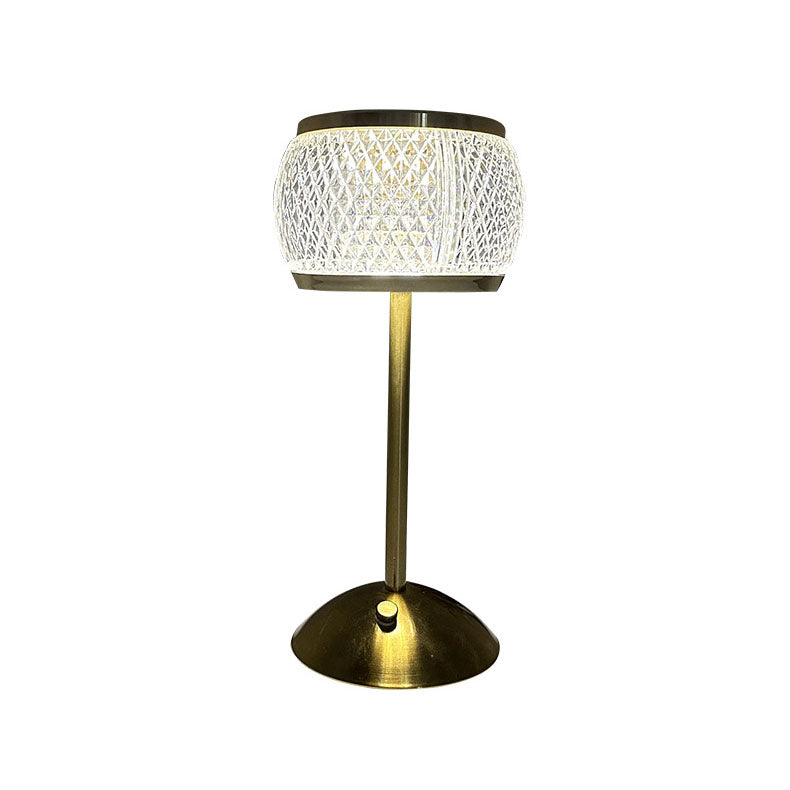 Nordic Minimalist Acrylic Drum Gold LED Rechargeable Touch Table Lamp