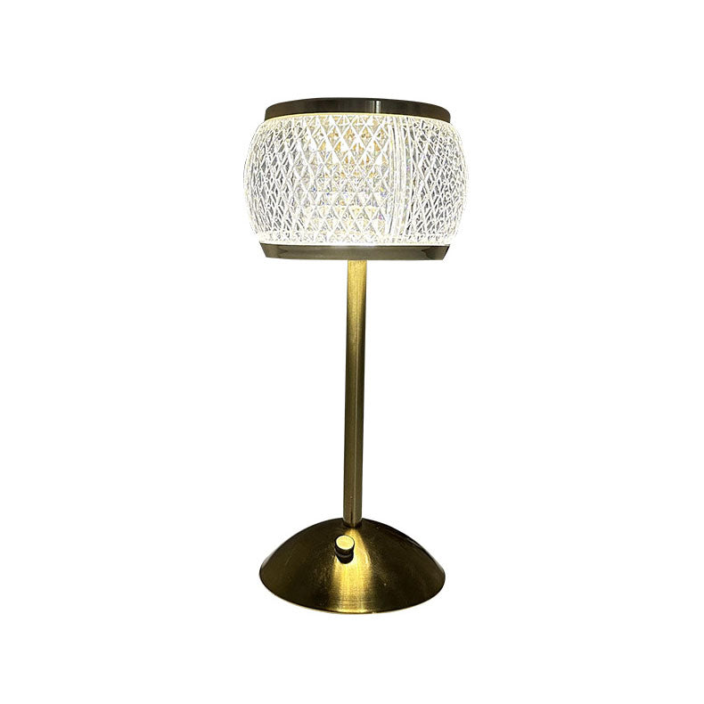 Nordic Minimalist Acryl Drum Gold LED wiederaufladbare Touch-Tischlampe