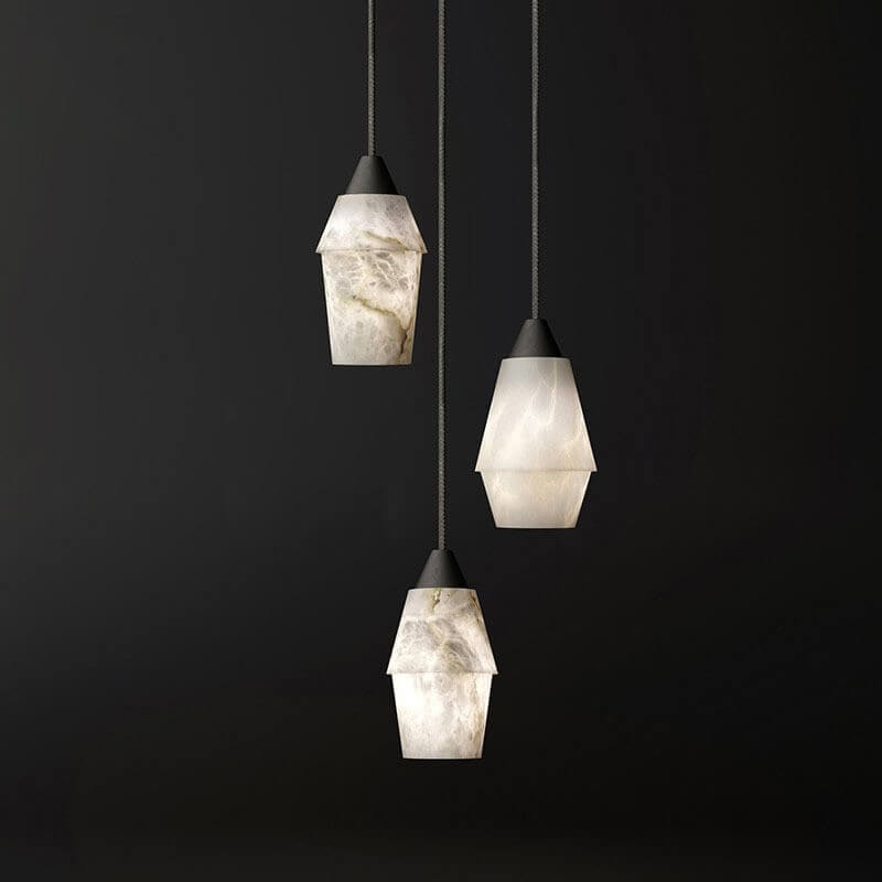 Modern Minimalist Full Copper Dolomite 1-Light Pendant Light