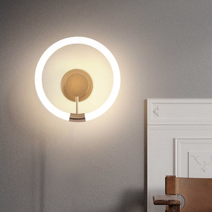 Zeitgenössische Einfachheit Kreis Acryl Schatten LED Wand Leuchte Lampe Für Schlafzimmer 