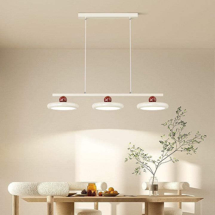 Lustre LED en forme de soucoupe volante en verre crème nordique contemporain pour salon 