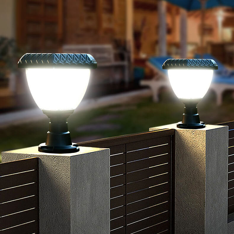Luz de Cabeza de Poste LED de Acrílico ABS Redonda Triangular Cuadrilátera Hexagonal Solar de Simplicidad Moderna para Jardín 