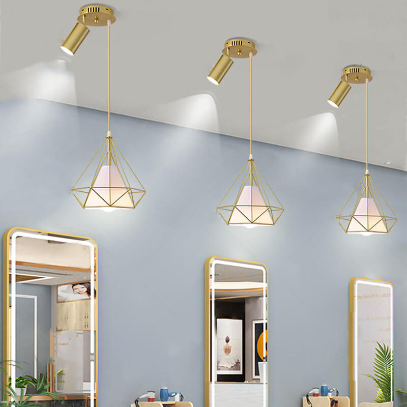 Lustre Moderne de Luxe en Fer et Diamant avec PVC et 1/3 Lumière pour Îlot 