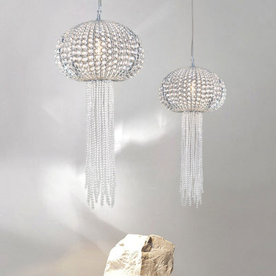 Moderne Leichte Luxus Glas Quallenform 1-Licht Pendelleuchte 
