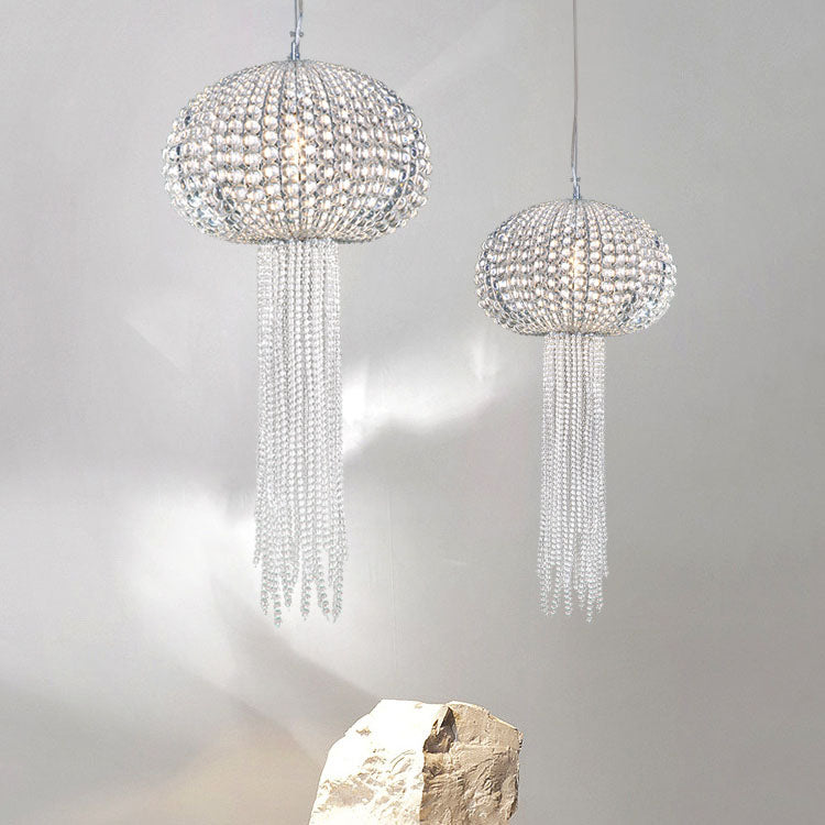 Moderne Leichte Luxus Glas Quallenform 1-Licht Pendelleuchte 