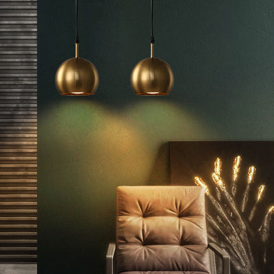 Nordic Light Luxury Brass Orb 1-Light Pendant Light
