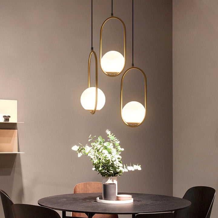 Modern Light Luxury Minimalist Oval Glass Orb 1/2-Light Pendelleuchte 