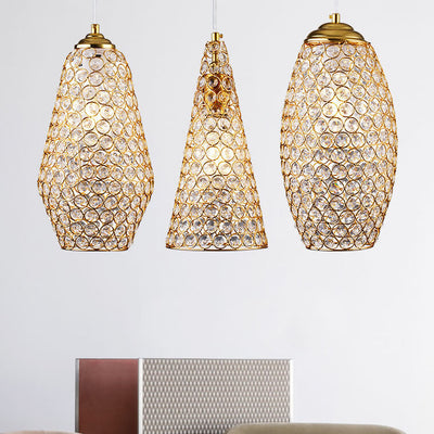 European Light Luxury Geometric Hardware Crystal 1-Light Pendelleuchte 