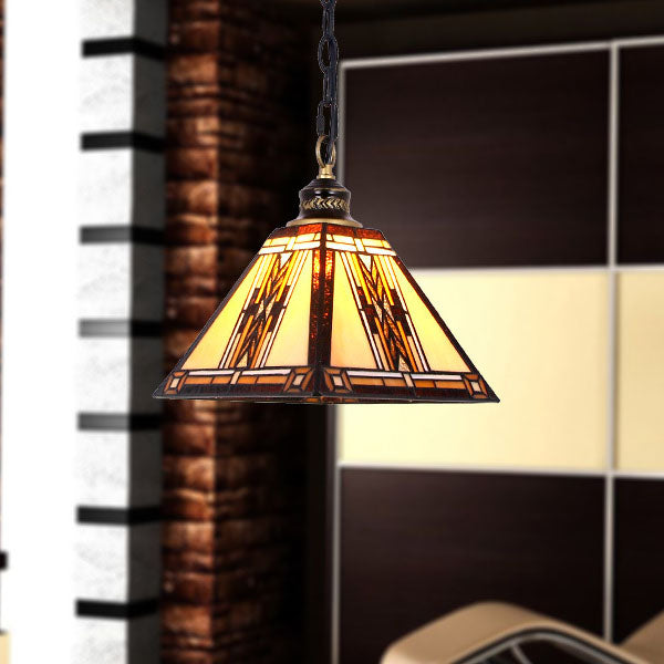 Nordic Retro Rustic Square Hardware Glass 1-Light Pendant Light