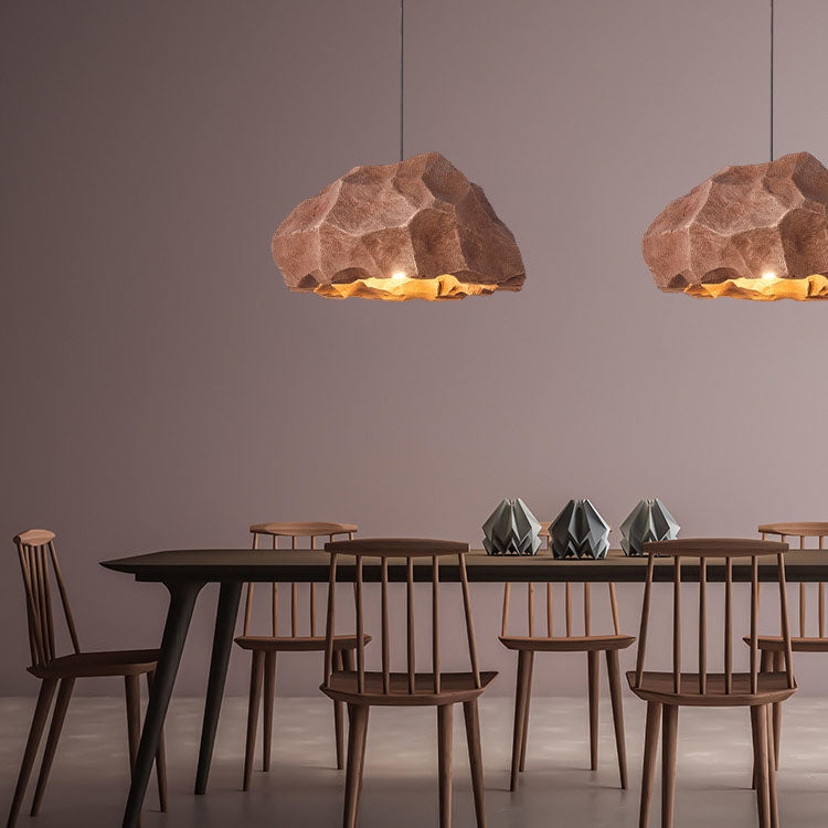 Nordic Wabi-Sabi Faux Stone Cement 1-Light Pendant Light