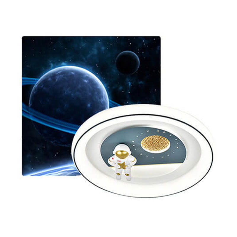 Childlike Eye Protection Cartoon Space Villain LED Flush Mount Light