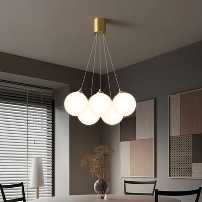 Nordic Light Luxury Glasballon Messing 4/5/7 Licht Kronleuchter 