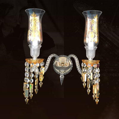 Vintage Tiffany gefärbte florale Glaskuppel 1-Licht Wandleuchte Lampe 