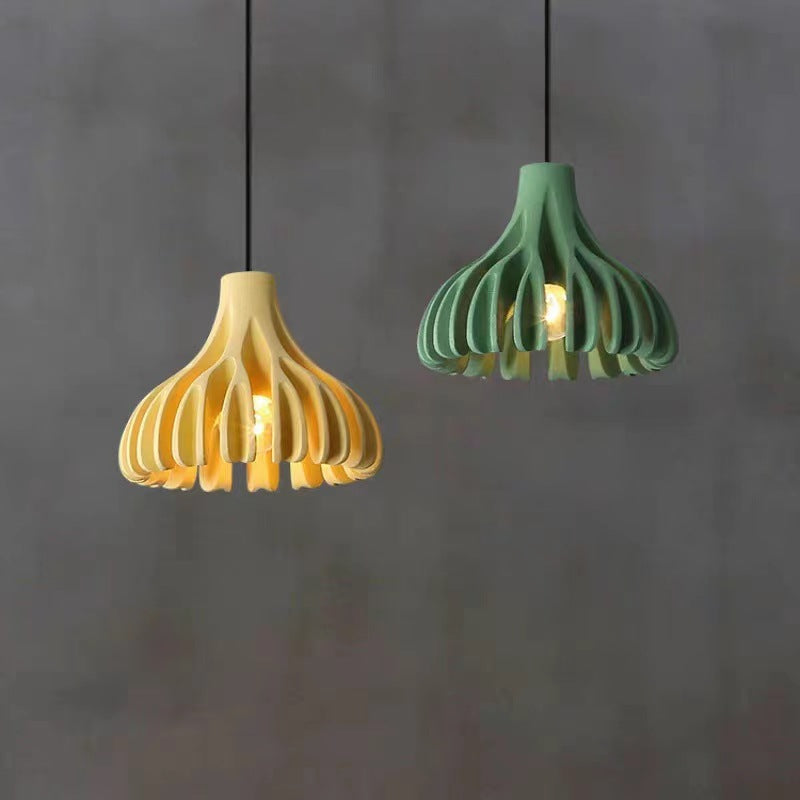 Contemporary Nordic Macaron Coral Resin Shade 1-Light Pendant Light For Dining Room