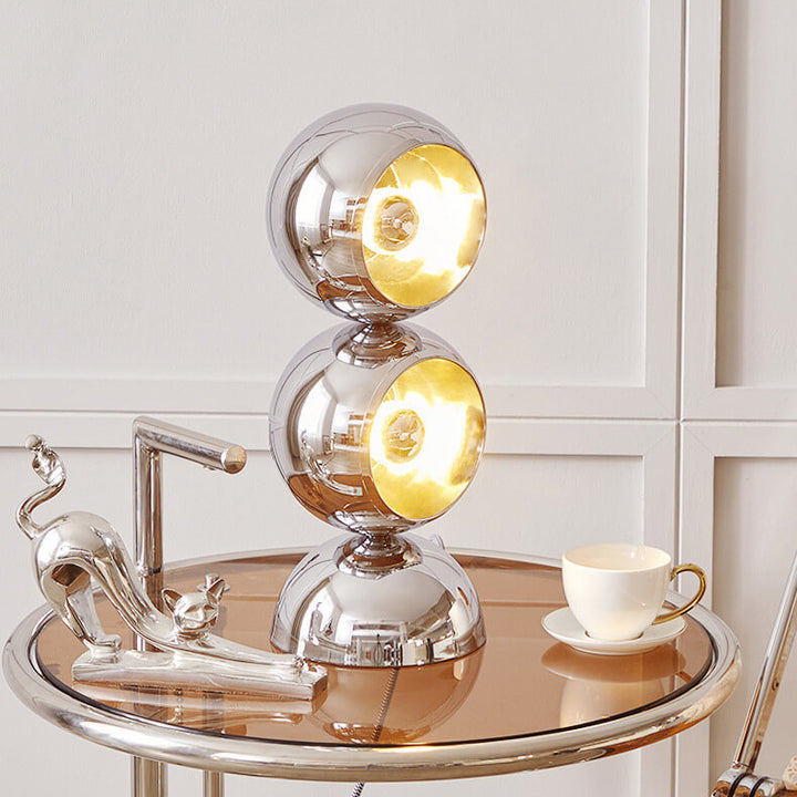 Nordischer minimalistischer Chrom-Metall-Orb 1/2/3 Licht-Tischlampe 