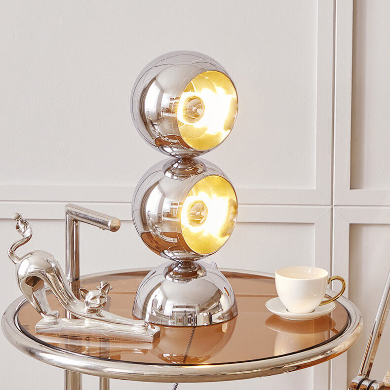 Nordischer minimalistischer Chrom-Metall-Orb 1/2/3 Licht-Tischlampe 
