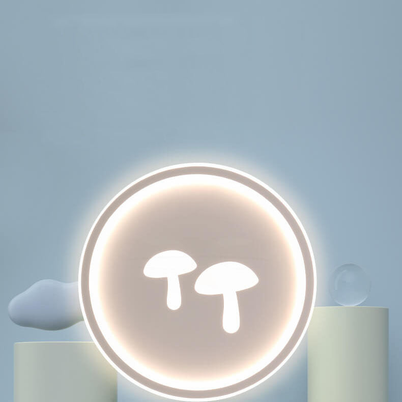Lampe LED à montage encastré, abat-jour rond moderne en acrylique, motif champignon 