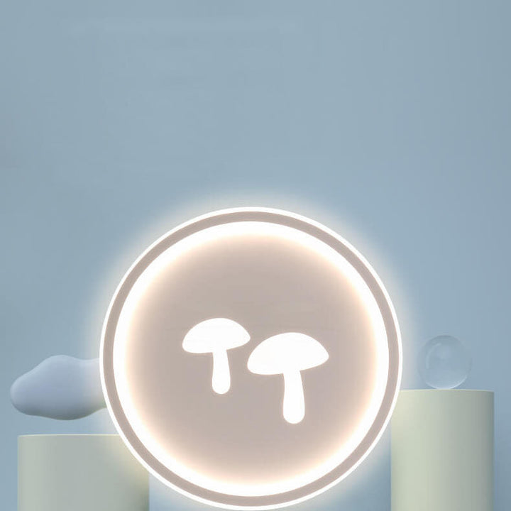 Lampe LED à montage encastré, abat-jour rond moderne en acrylique, motif champignon 