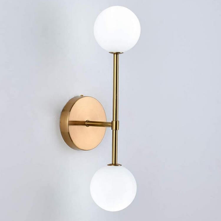 Glass Ball 2-Light  Metal bracket Globe Armed Sconce Lamp