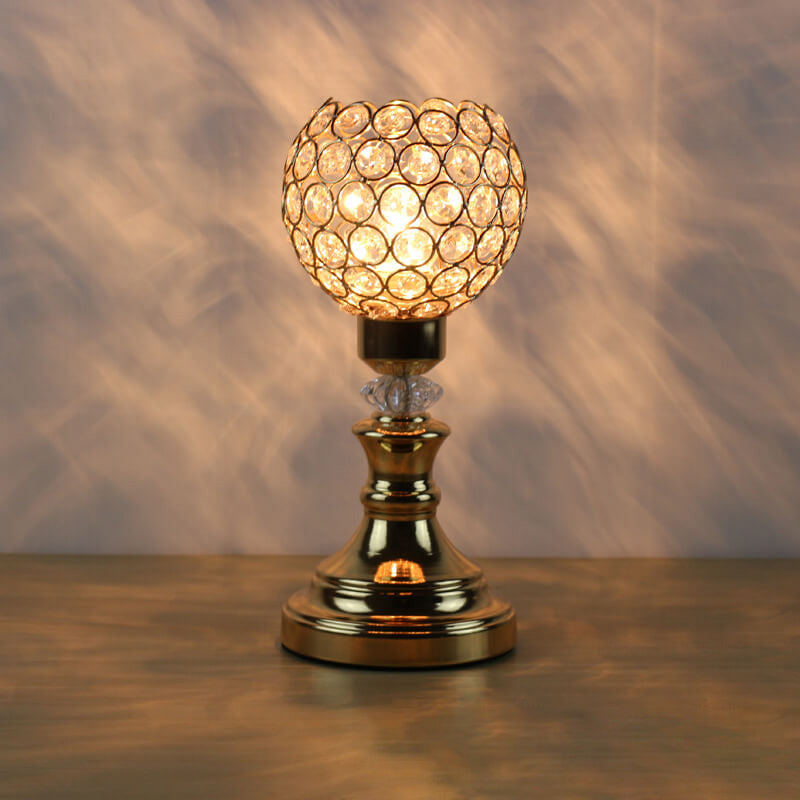 European Luxury Crystal Ball 1-Light Art Table Lamp