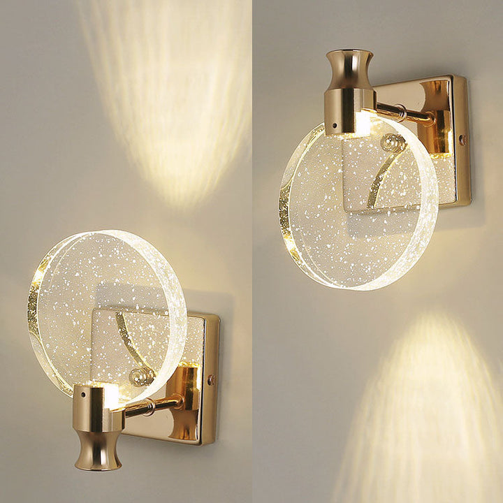 Moderne Luxus Runde Blasen Kristall Aluminium Eisen LED Wandleuchte für Wohnzimmer 