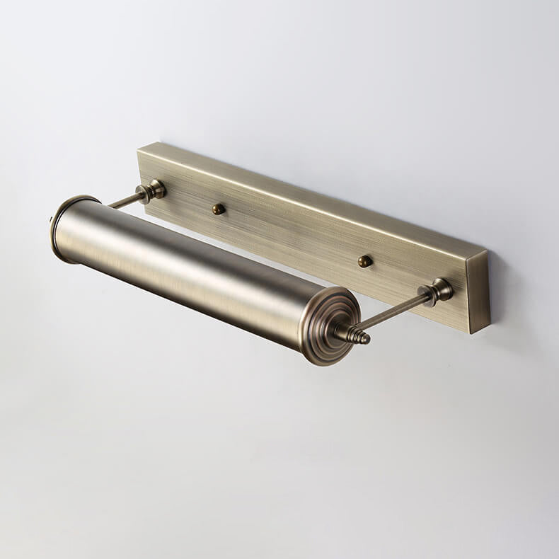 Lámpara de Aplique de Pared con Espejo Frontal de 1 Luz de Columna de Hierro de Bronce Vintage 
